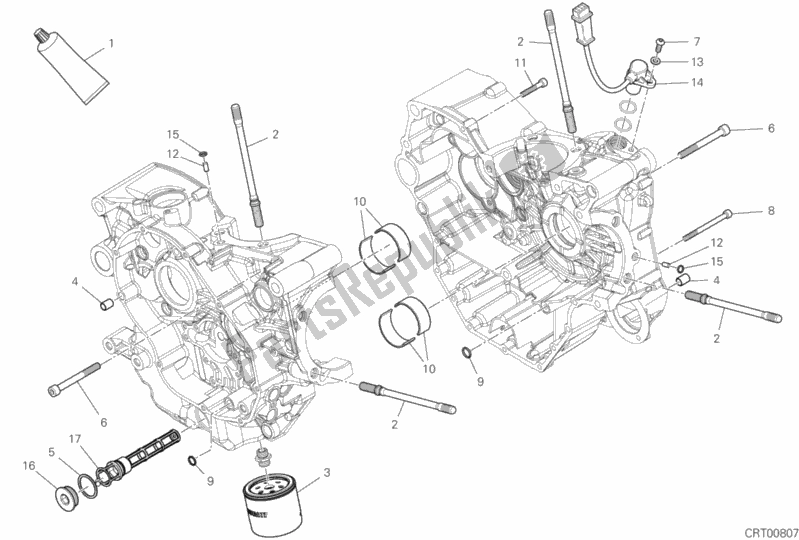 All parts for the 10a - Half-crankcases Pair of the Ducati Multistrada 950 USA 2020